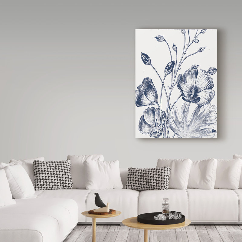 «Botanical Beauty Chalk IX White», reproduction d'impression sur toile tendue, H 47 po x l 35 po x P 2 po