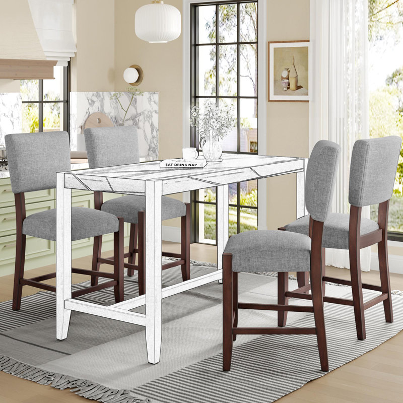 Ensemble de 4 tabourets de bar Mid-Century, Gris