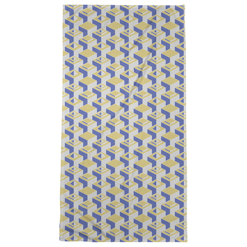 Serviette de plage classique gratte-ciels, Vert clair / gris / noir
