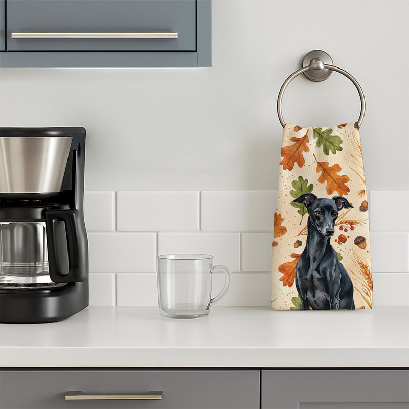 Linge de cuisine noir italien Greyhound Heirloom, Lévrier italien noir