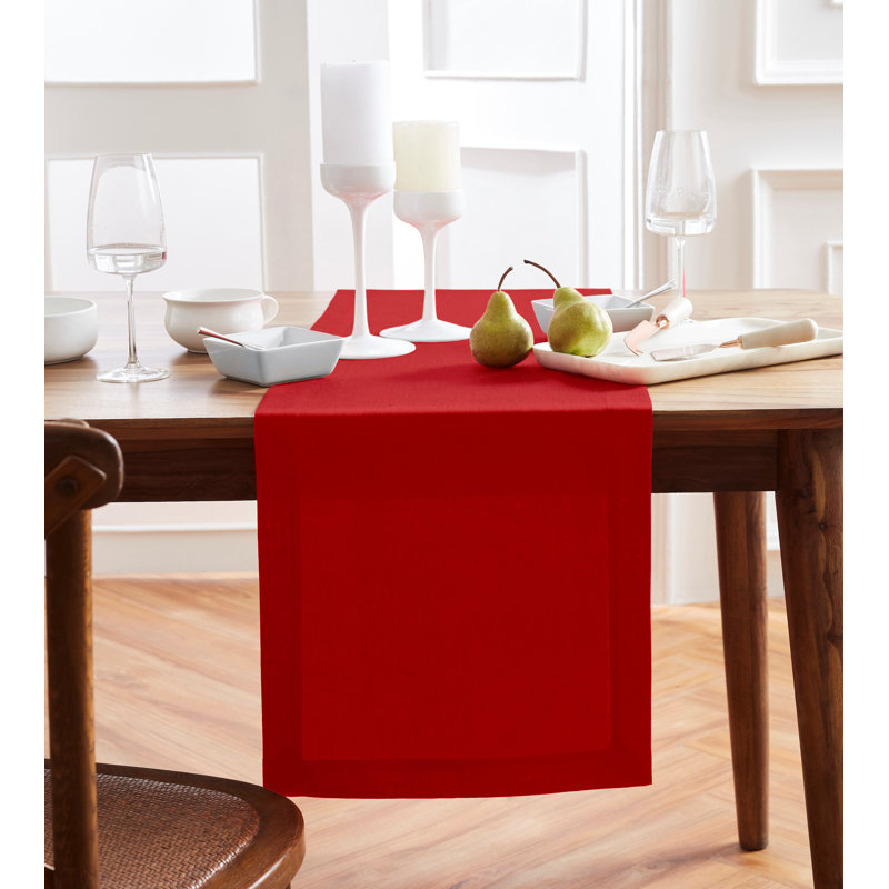 Sonoma - 100% Pure Linen Table Runner (Pre-Washed), Red, 120" x 14"