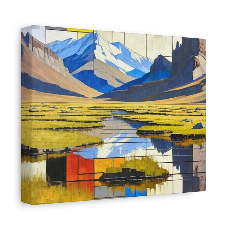Tall Tundra Stretch, Geometric, Canvas Art Print, 8" H x 10" W