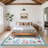 Farmhouse Floral Machine Washable Rug with Non Slip TPR Backing, Soft Non Shedding Scalloped Carpet, Low Pile Thin Floor Mats-2136603069