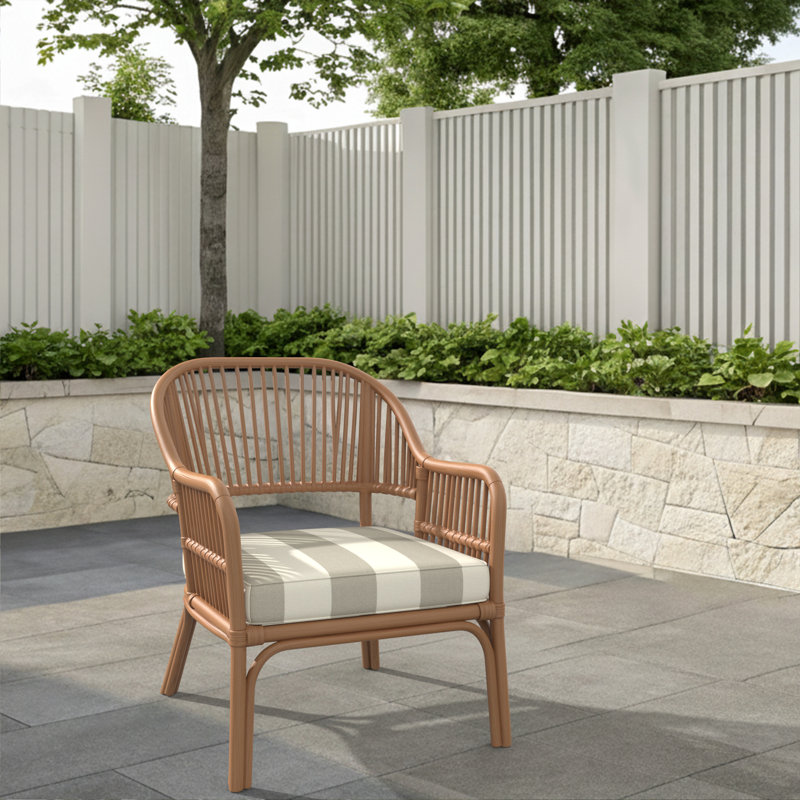 Amala Sunbrella® Outdoor Dining Seat Cushion, Sunbrella® Solana Seagull