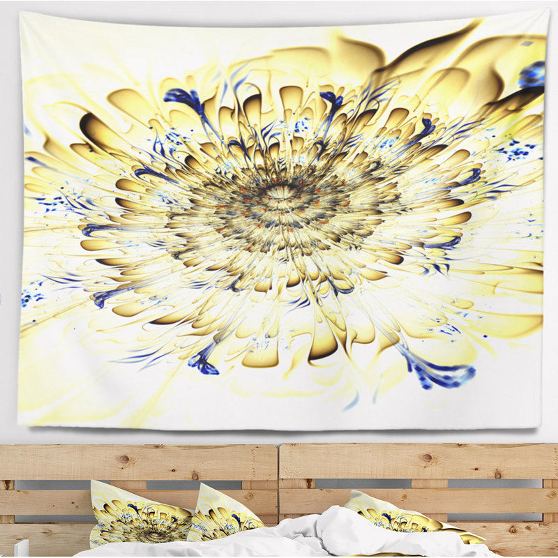 Tapisserie florale à lumière numérique, H 32 po x l 39 po