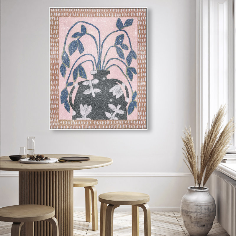 Harvest Blush Canvas Floral & Botanical Print by Oliver Gal, Black Frame, 16 x 20, 31"H x 25"W, White Floater Frame