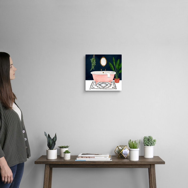 Boho Bath II - reproduction d'art sur toile, Toile tendue, H 12 po x l 12 po x P 1,25 po