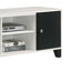Meuble télé Akin, 2 portes et 4 tablettes ouvertes, blanc, bois noir