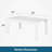 43" All-Weather Aluminum Patio Coffee Table, Modern White Rectangle Outdoor Table-105654070