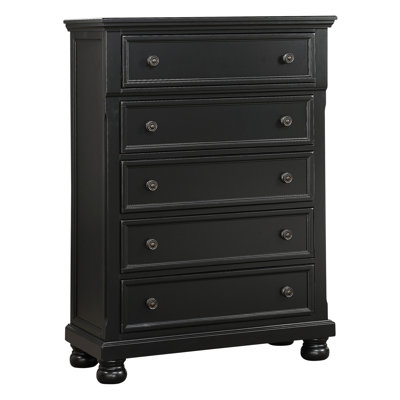 Casual White Finish 1Pc Chest Of Drawers Antique Bronze Tone Knobs Bun Feet Bedroom Furniture