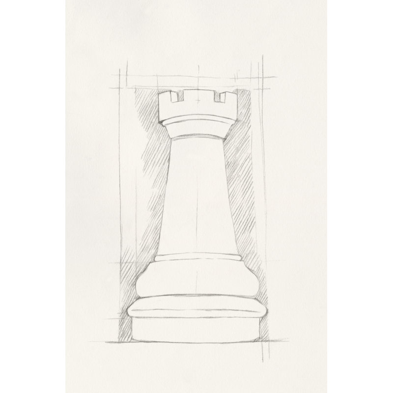 Chess Set Sketch IV by Emma Caroline - Wrapped Canvas Print, 46cm H x 30cm W