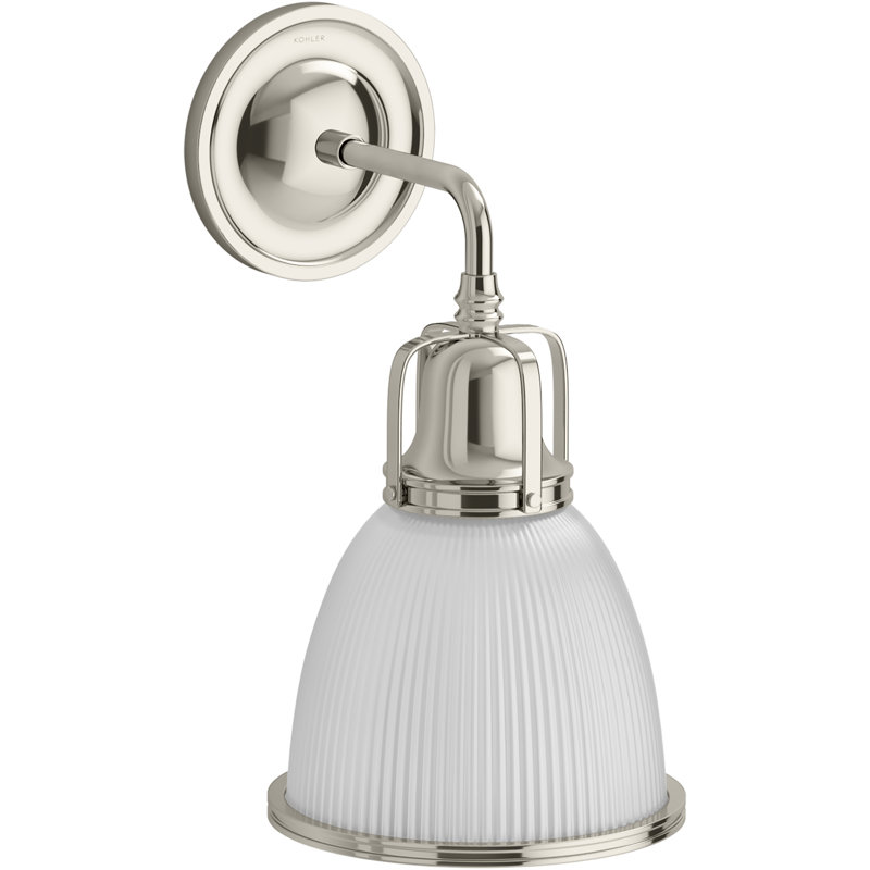 Hauksbee 1 Light Indoor Bell Wall Sconce, 14" Tall, UL Listed, Silver, 13.78" H x 7.29" W x 9.63" D