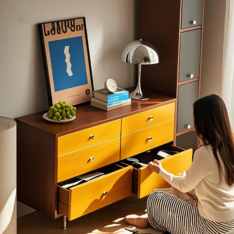Solid Boxwood Six-Drawer Hallway Cabinet