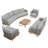 Blaine Outdoor 8-Person Acacia Wood Conversation Set With Rope Woven & Water-Repellent Cushions-129683452