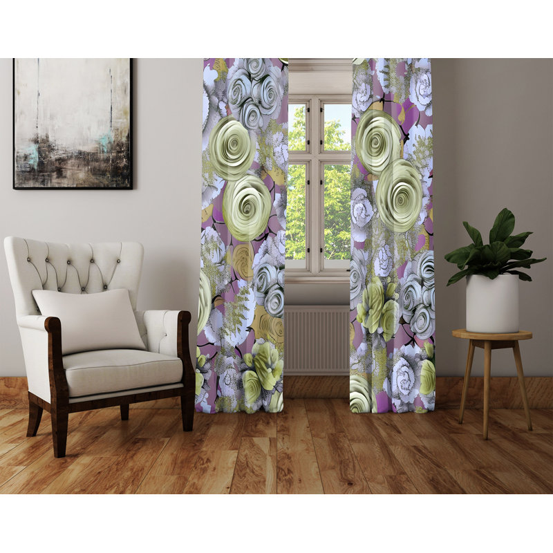 Paire de rideaux semi-transparents en polyester Deziray, L 20 po x L 52 po