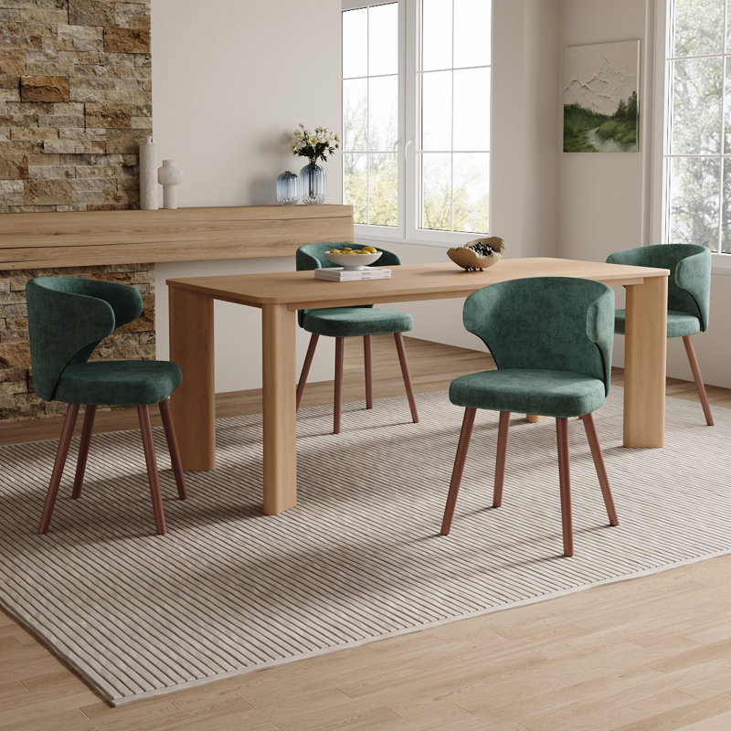 35cm H Upholstered Back Side Chair, Green