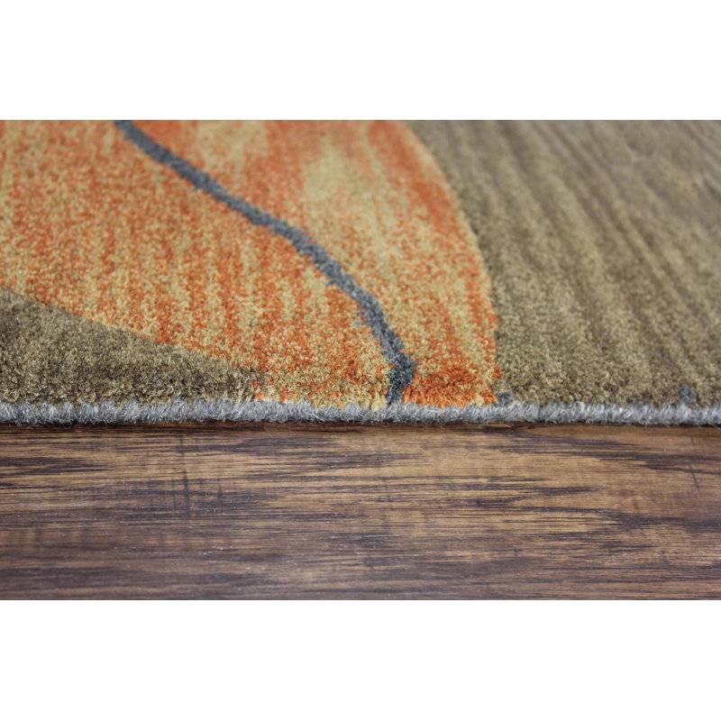 Tapis décoratif en laine Touffeté à la main en laine touffetée à la main brun/gris Ilford, Rectangle 2 pi x 3 pi