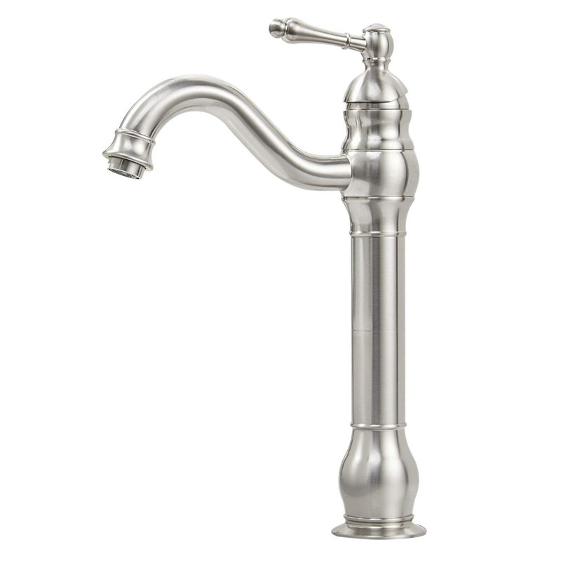Windsor Single Hole Vessel Bathroom Sink Faucet With 360° Swivel Spout and Assembly, Brushed Nickel