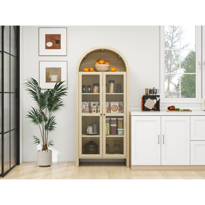 Garde-manger Style, hauteur de 70,61 po avec tablettes réglables, porte en acrylique pour une charmante armoire de cuisine moderne, espace de vie fonctionnel