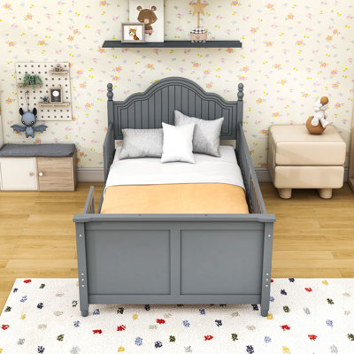 Wood Kids Bed With Headboard And Footboard