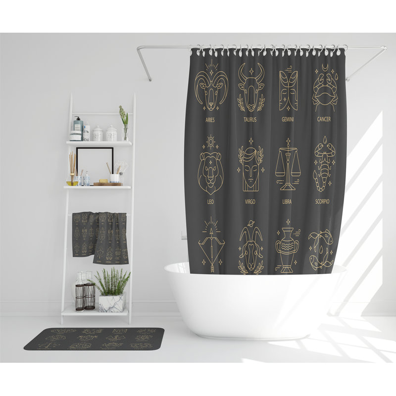 Navami Polyester Shower Curtain Set