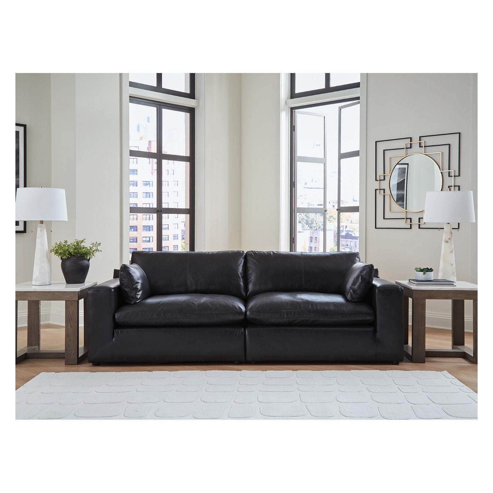 Aberdeen 2-Piece Modular Sofa, Black