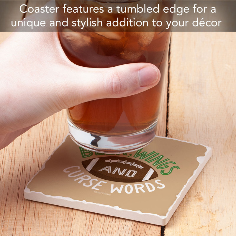 Beer & Wings Single Tumbled Tile Coaster Create Your Own Collection