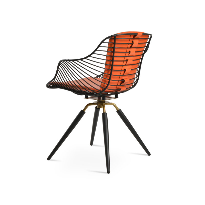Fauteuil Zebra, Similicuir orange