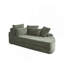 Canapé-lit et fauteuil inclinable semi-circulaire 2 en 1 en velours côtelé de 78,5 pouces avec oreiller cervical et 5 coussins décoratifs