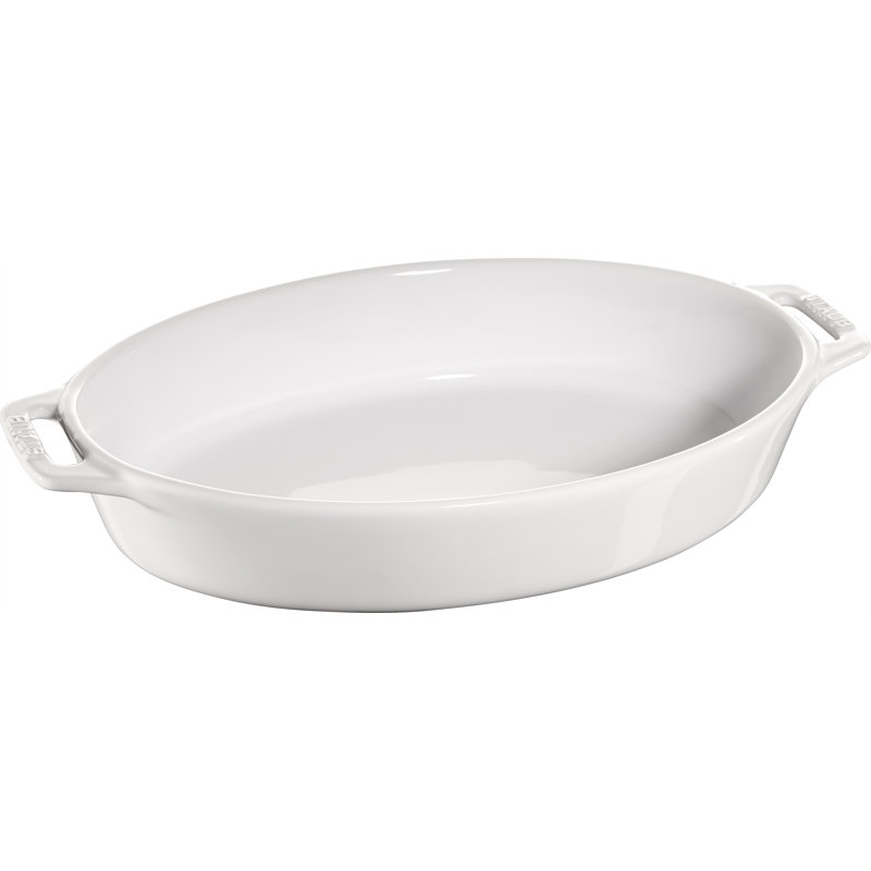 Plat ovale en céramique, Blanc