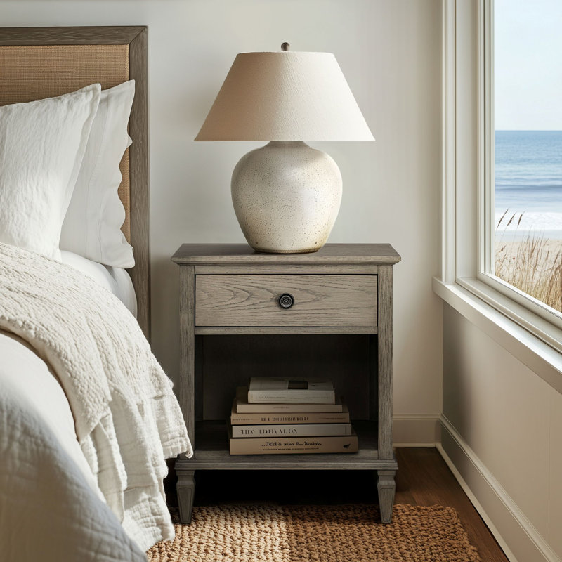 Victoria 1 Drawer Nightstand, Reclaimed Gray