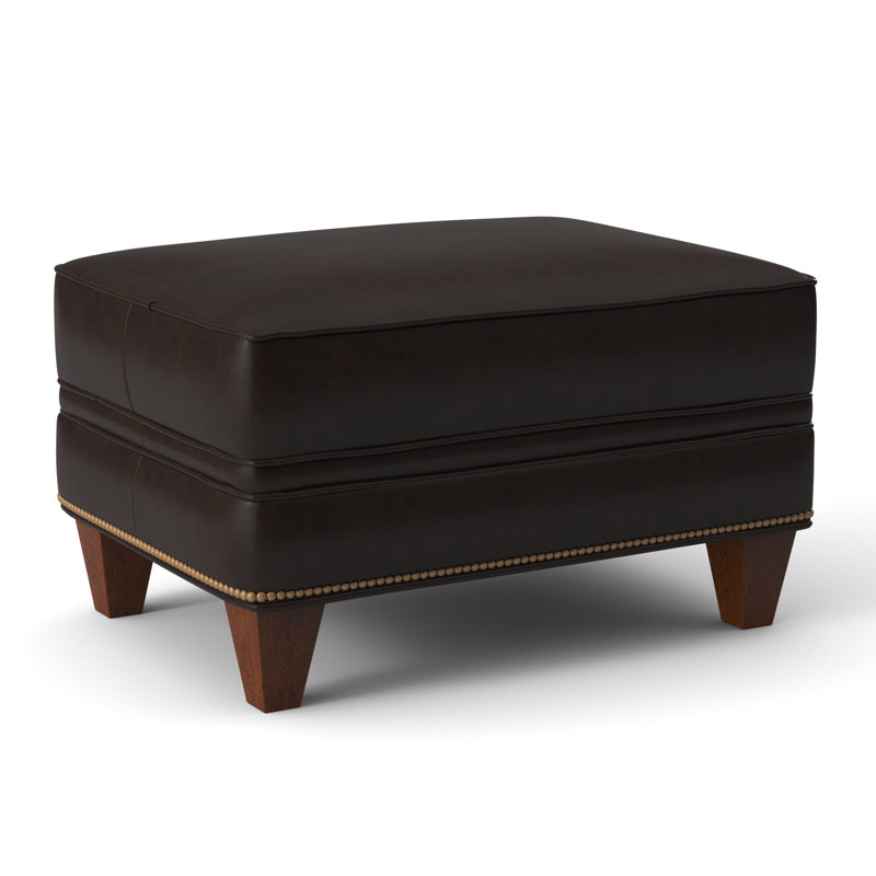 Taraval Ottoman, New Classiques, French Natural, Aline Fumo Genuine Leather