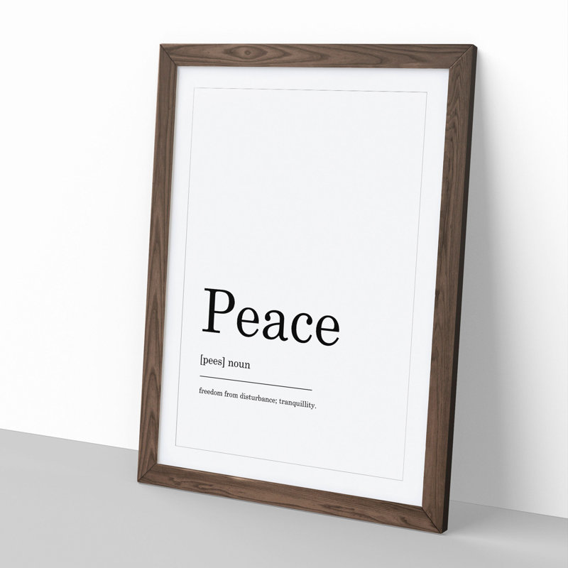 Definition of Peace - Framed Print, 36cm H x 27cm W x 2cm D, Walnut