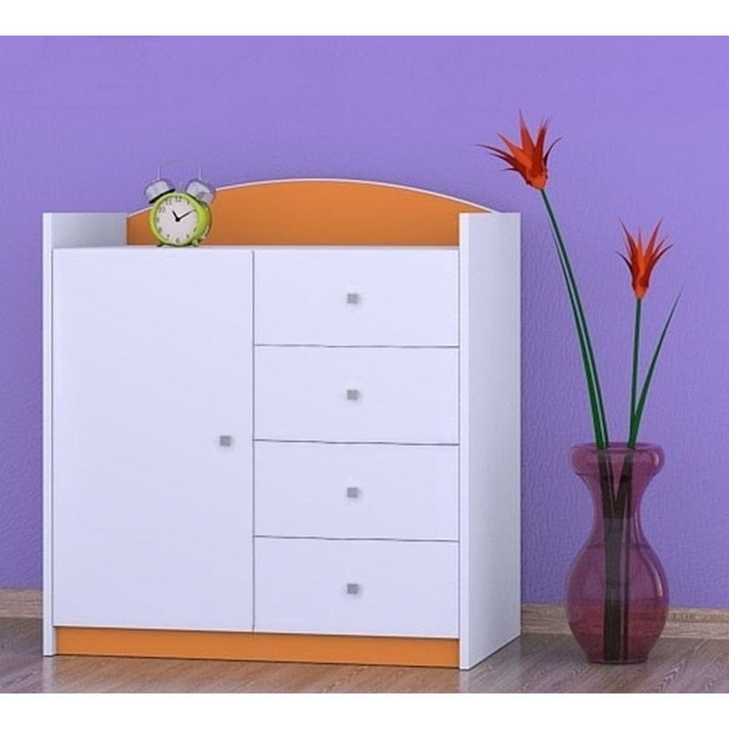 Northcutt Kids 4 - Drawer Combo Dresser, Orange