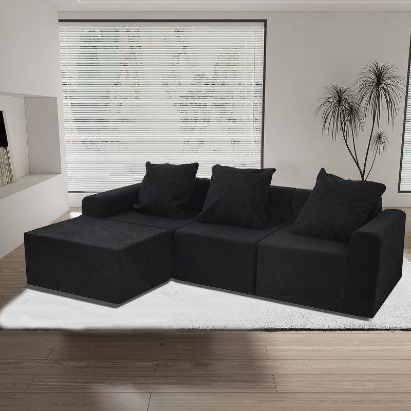 Canapé modulaire convertible convertible en microfibre