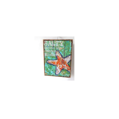 Coastal Abstract Wall Decor on Solid Wood