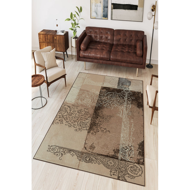 Eco-Friendly Polyester Carpet, 3.9 x 5.9 ft | Antibacterial, Non-Slip PVC Dot Underside, Machine Washable | Digital Print Design, 650 g/m², 0.2 in Pile Height | Perfect for Living Rooms, Bedrooms & Play Areas