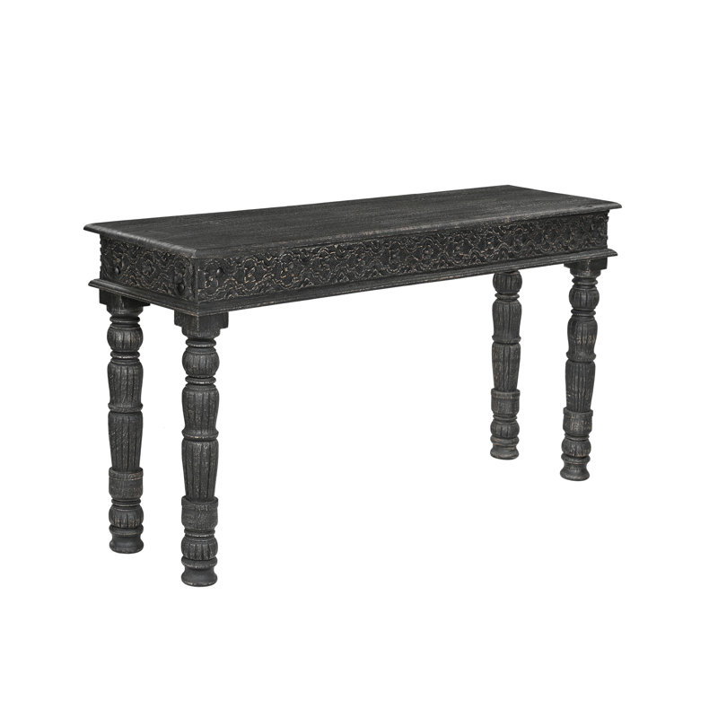 Aarohi 57'' Solid Wood Console Table, Black