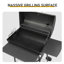 Barbecue au charbon de baril extérieur de 39,4 po, barbecue avec zone de cuisson avec roulettes de rangement pour la cuisine de jardin