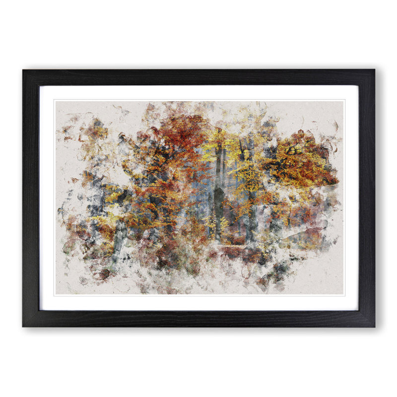 Autumn Forest Vol.3 Watercolour - Framed Print, Black, 65cm H x 90cm W x 2cm D