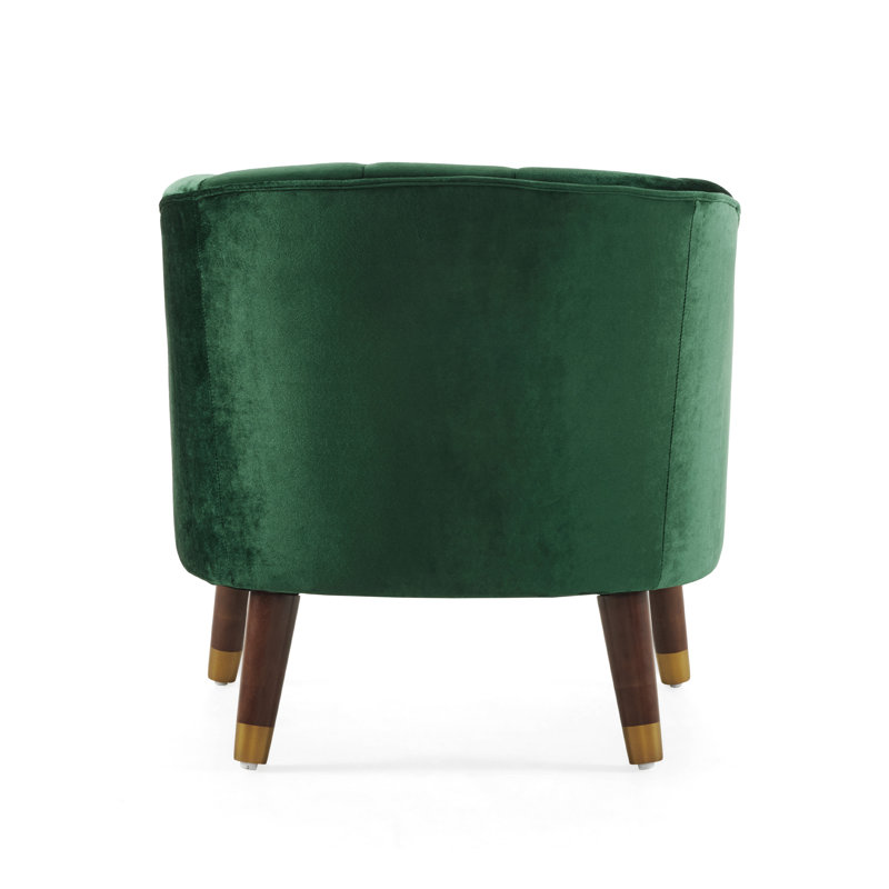 Fauteuil d'appoint rembourré avec pieds en bois
