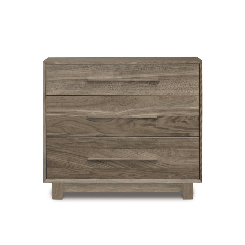 Sloane 3 - Drawer Solid Wood Dresser, Weathered Oak
