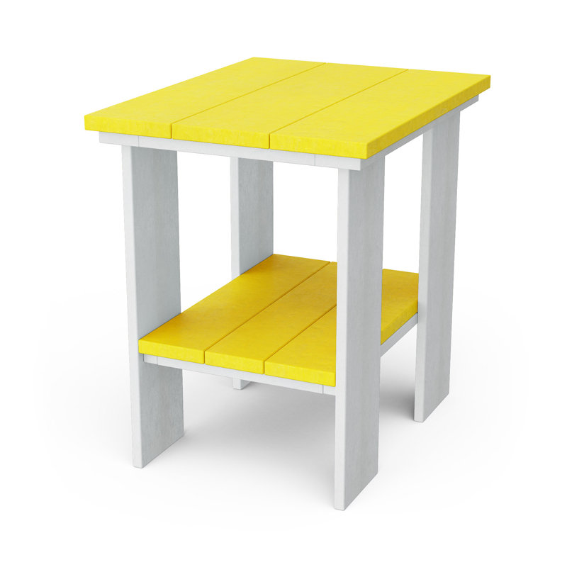Table d'appoint contemporaine, Jaune citron / blanc
