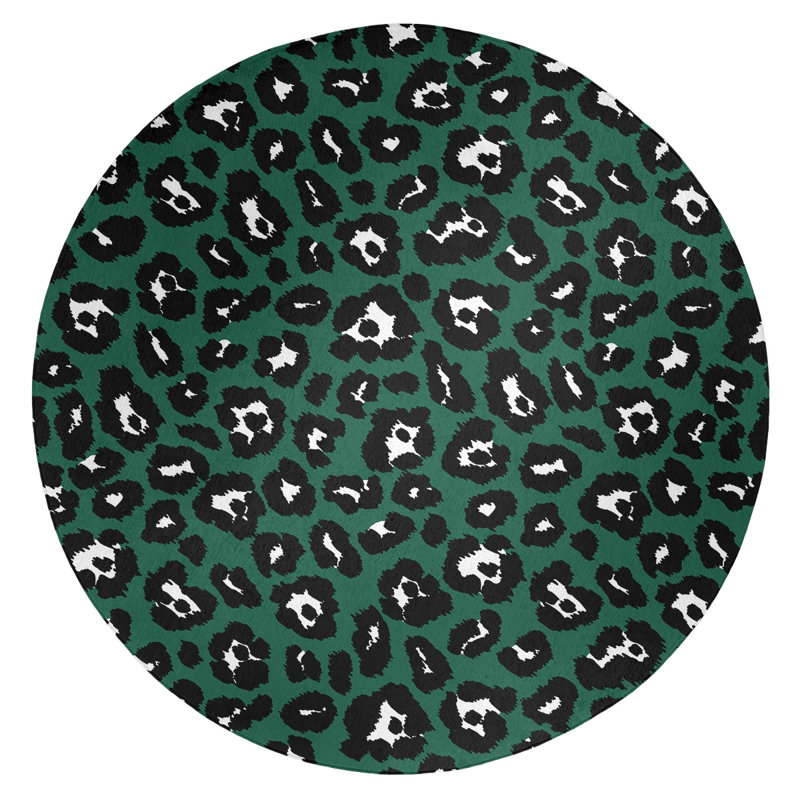 Animal Print Indoor Rug, Round 5'