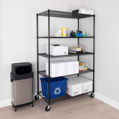 Durable 5-Tier NSF-Certified Steel Shelving with Wheels