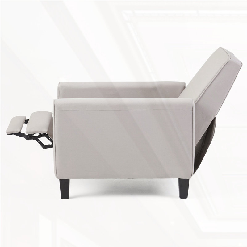 Linen Push Back Chair, Gray Fabric