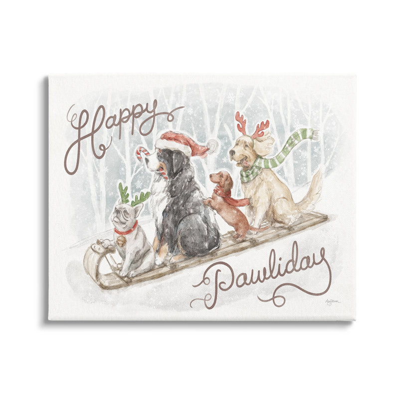 Happy Pawliday Dogs, H 36 po x l 48 po x P 1,5 po