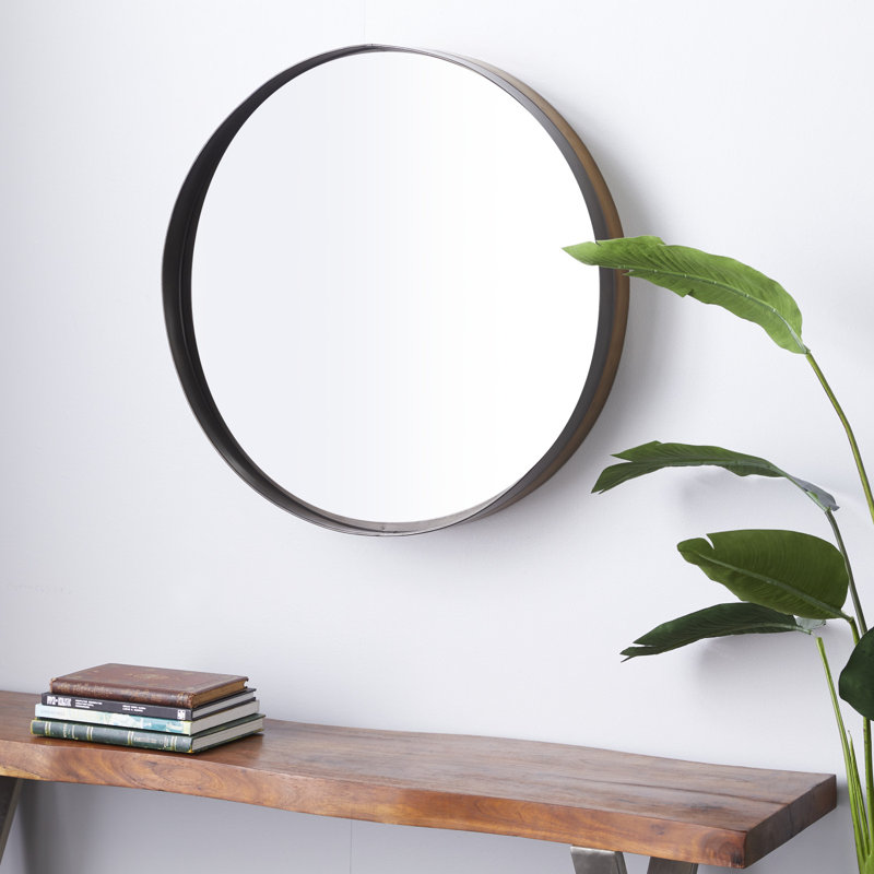 Metal Brown Wall Mirror with Thin Frame