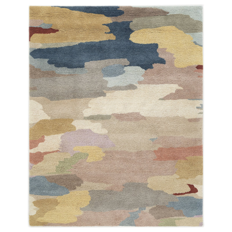 Modern Shag - Landscape Rug Hand Tufted Wool  Rug, Rectangle 7'6" x 9'6"