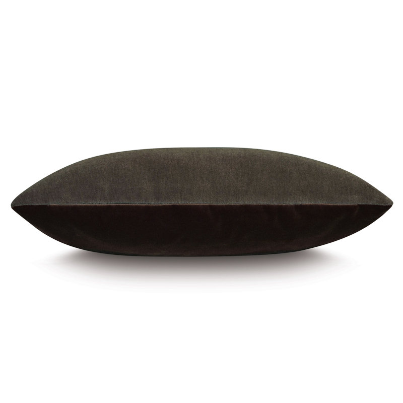 Brahms Velvet Pillow Cover & Insert, Bark, Rectangle 13"H x 22"W